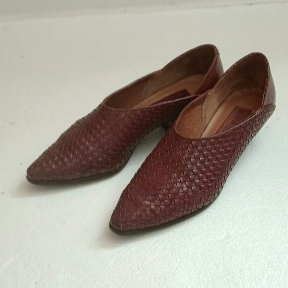 Ipanema Brazil Leather Woven Loafer 7.5 Vintage Brown Slip On Shoe - Picture 4 of 12